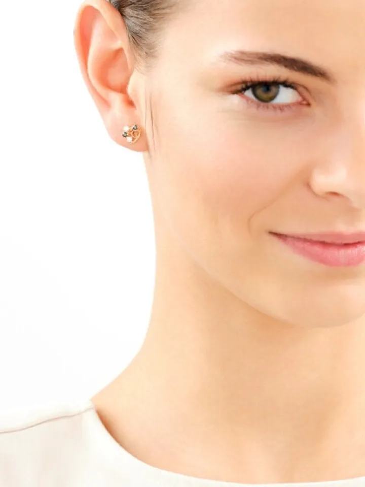 Złote kolczyki z cyrkoniami - serca