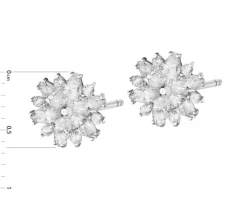 Złote kolczyki z cyrkoniami - kwiaty