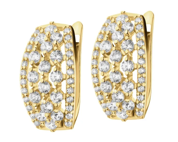 Złote kolczyki z cyrkoniami