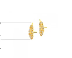 Złote kolczyki z cyrkoniami - piórka