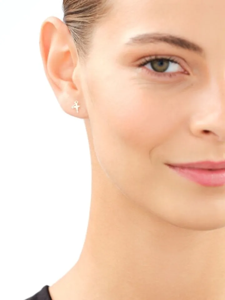 Złote kolczyki z cyrkoniami - baletnice