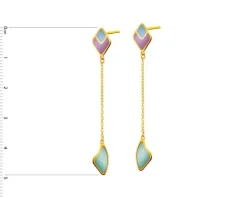 Złote kolczyki z emalią