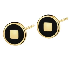 Złote kolczyki z emalią