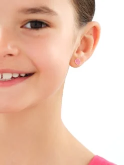 Złote kolczyki z emalią - guziki