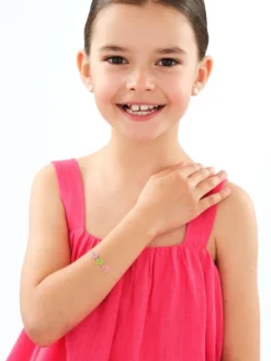 Złote kolczyki z emalią - guziki