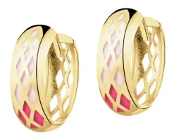 Złote kolczyki z emalią - koła