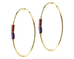 Złote kolczyki z emalią - koła