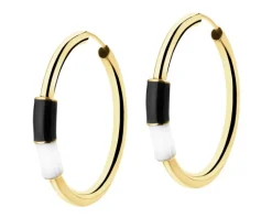 Złote kolczyki z emalią - koła