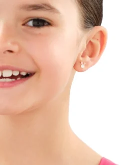 Złote kolczyki z emalią - króliczki