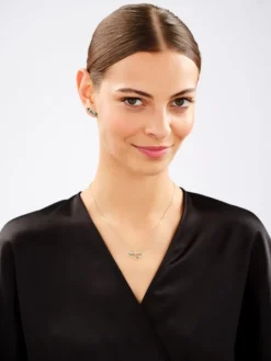 Złote kolczyki z emalią - motyle