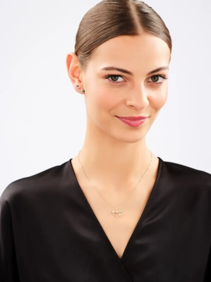 Złote kolczyki z emalią - motyle