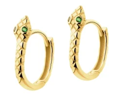 Złote kolczyki z emalią - węże