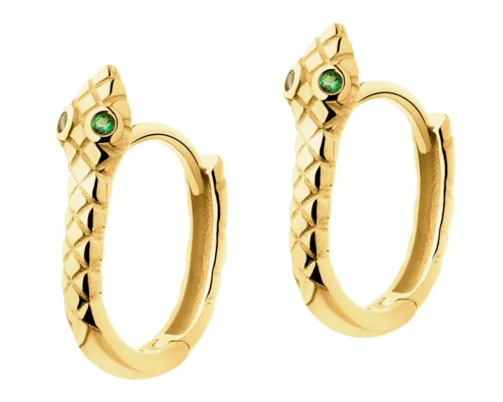 Złote kolczyki z emalią - węże