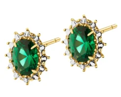 Złote kolczyki z kamieniami nano