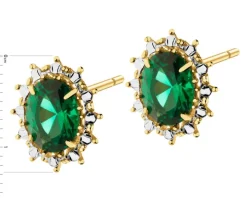 Złote kolczyki z kamieniami nano