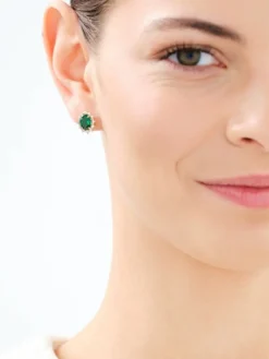 Złote kolczyki z kamieniami nano