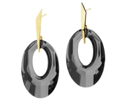 Złote kolczyki z kryształami syntetycznymi