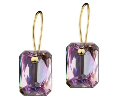 Złote kolczyki z kryształami syntetycznymi