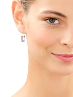 Złote kolczyki z kryształami syntetycznymi