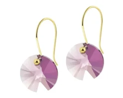 Złote kolczyki z kryształami syntetycznymi