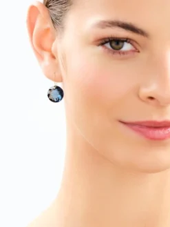 Złote kolczyki z kryształami syntetycznymi