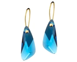 Złote kolczyki z kryształami syntetycznymi