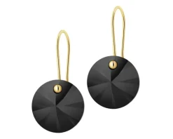 Złote kolczyki z kryształami syntetycznymi