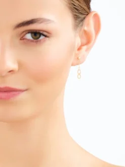 Złote kolczyki z malachitem syntetycznym - nieskończoność