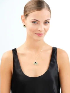 Złote kolczyki z masą perłową - skarabeusze