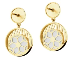 Złote kolczyki z masą perłową