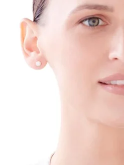 Złote kolczyki z opalami syntetycznymi