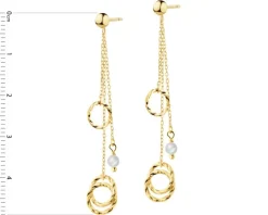 Złote kolczyki z perłami