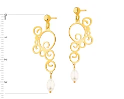 Złote kolczyki z perłami