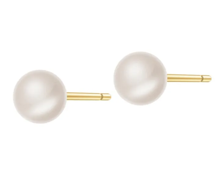 Złote kolczyki z perłami