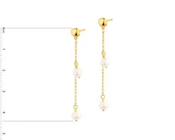 Złote kolczyki z perłami