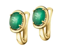 Złote kolczyki z turmalinami syntetycznymi