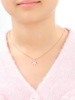 Złote kolczyki, zawieszka i bransoletka z emalią - komplet - jednorożce