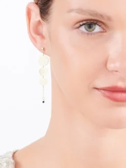 Złote kolczyki ze szkłem - rozety