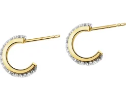 Złote kolczyki ze szkłem szlifowanym