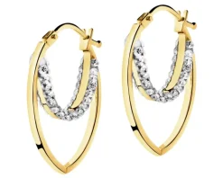 Złote kolczyki ze szkłem szlifowanym