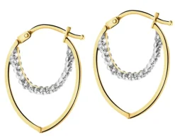 Złote kolczyki ze szkłem szlifowanym