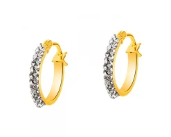 Złote kolczyki ze szkłem szlifowanym