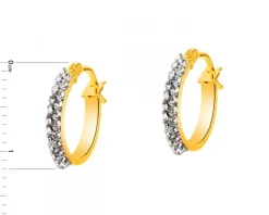 Złote kolczyki ze szkłem szlifowanym