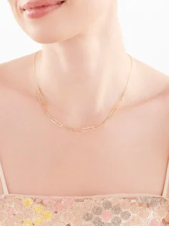 Złoty naszyjnik - ankier, paper clip