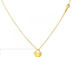 Złoty naszyjnik - kluczyk, kłódka