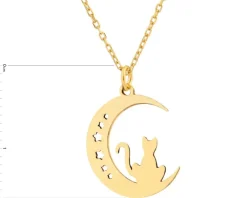 Złoty naszyjnik - Księżyc, kot