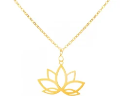 Złoty naszyjnik - kwiat lotosu