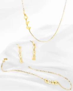 Złoty naszyjnik - love