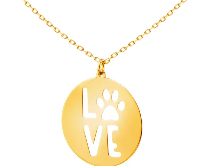 Złoty naszyjnik - love