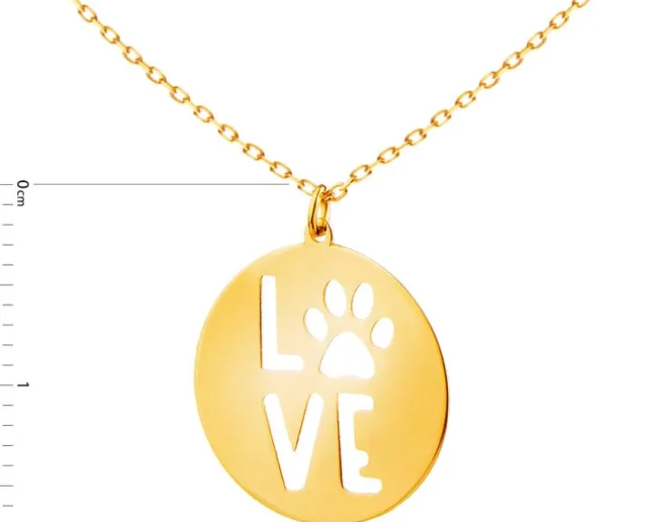 Złoty naszyjnik - love
